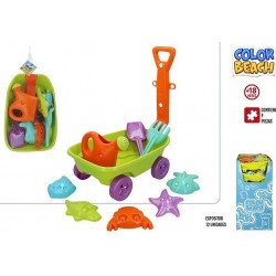 CB SET DE PLAYA/VAGONETA 40CM+PALA+RASTRILLO+REGADERA+5 M        43506