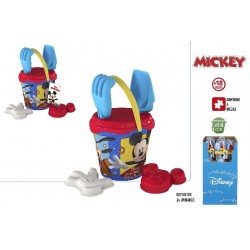 CB MICKEY-SET CUBO PLAYA D14CM C/PALA+RASTRILLO+CEDAZO+2M  48213